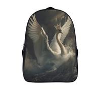 kaiyun Spread Wings Swan Boys Girls Babies Toddler Backpack Side Hidden Pockets,Waves,with Adjustment Buckle Kids Travel Bag For, 16 inch