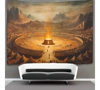 kaiyun Tabernacle Centre Tapestry,Campsite in A Circular Shape Art Wall Hanging Decoration for Living Room Bedroom & Dorm 130cmx150cm