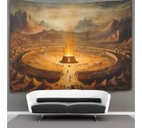 kaiyun Tabernacle Centre Tapestry Wall Hanging,Campsite in A Circular Shape for Bedroom Decor Birthday Party Celebration Or Garden Backdrop 180cmx230cm