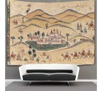 kaiyun Tapestry Medieval Arabic Style with A Small Oasis in The Heart of The Sahara Desert Wall Hanging Tapestries for Bedroom Living Room Apartment Dorm Decorations Wall Art Decor 180cmx230cm