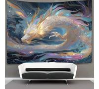 kaiyun Tapestry The Dragon Was Interwoven with Gold, Blue, And Multicolored Rainbow Light Wall Hanging Tapestries for Bedroom Living Room Apartment Dorm Decorations Wall Art Decor 130cmx150cm