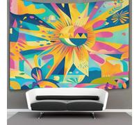 kaiyun Tapestry The Sun - Tarot Card - Abstract Shapes Wall Hanging Tapestries for Bedroom Living Room Apartment Dorm Decorations Wall Art Decor 150cmx200cm