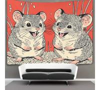 kaiyun Tapestry Two Cute Little Gray Mice - with Smiles on Their Faces Wall Hanging Tapestries for Bedroom Living Room Apartment Dorm Decorations Wall Art Decor 100cmx150cm