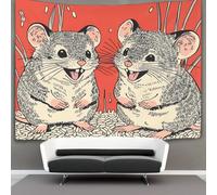 kaiyun Tapestry Two Cute Little Gray Mice - with Smiles on Their Faces Wall Hanging Tapestries for Bedroom Living Room Apartment Dorm Decorations Wall Art Decor 150cmx200cm