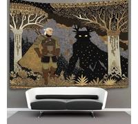 kaiyun Tapestry Wall Hanging Geralt of Rivia Stands in A Dark, Enchanted Forest Art for Bedroom Living Room Dorm Decor 180cmx230cm