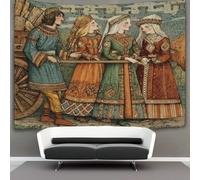 kaiyun Tapestry Wall Hanging Viking Female Warrior, Clothing with Nordic Geometric Patterns Art for Bedroom Living Room Dorm Decor 70cmx100cm