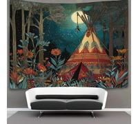 kaiyun Teepee in The Forest Tapestry,Native American Ceremonial Decoration Wall Art Aesthetic Home Decoration for Living Room Dorm 180cmx230cm