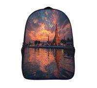 kaiyun Thai Architecture at Night Kids Travel Backpack Kindergarten Schoolbag Bookbag For Girls Boys Baby 16 inch