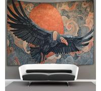 kaiyun The Black Vulture Carries The Sun Towards A New Dawn Decorations Tapestry 3D Printing Wall Blanket Wall Hanging for Living Room Bedroom Dorm Decor 130cmx150cm