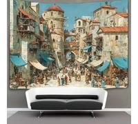 kaiyun The Bustling Market in Ancient Greece Decor Tapestry,Different Groups of People Wall Art Tapestries Wall Hangings for Living Room Bedroom Dorm 100cmx150cm