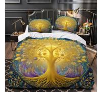 kaiyun The Cosmic Tree of Life, A Symbol of Growth And Abundance Bedding Set 3D Printed Duvet Cover Soft Microfiber Quilt Cover Comforter Cover 3 Piece for Teens Boys Girls Super King（260x220cm）