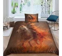 kaiyun The Fiery Horse And The Wizard Duvet Cover Set - Bedding Bed Set Printed Patterned with Pillowcases, Soft Microfiber Quilt Covers Single(135x200cm)