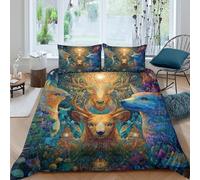 kaiyun The Forest Spirit Is Full of Love And Harmony, Shining Brightly Duvet Cover 3 Piece 3D Print Quilt Bedding Set With Pillowcase, Microfibre Comforter Cover King（220x240cm）