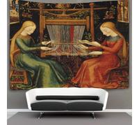 kaiyun The Fortunes Sitting at A Loom Decorations Tapestry Medieval Style 3D Printing Wall Blanket Wall Hanging for Living Room Bedroom Dorm Decor 100cmx150cm