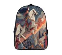 kaiyun The Girl Rides Her Horse with Her Head Held High, Facing The Sunset Backpack for School Kids Elementary Middle Travel Bag Boys Girls Lightweight Schoolbag 16 inch
