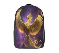 kaiyun The Golden Phoenix Spreads Its Wings Boys Girls Babies Toddler Backpack Side Hidden Pockets,with Adjustment Buckle Kids Travel Bag For, 17inch