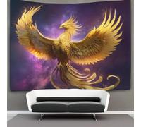 kaiyun The Golden Phoenix Spreads Its Wings Decorations Tapestry 3D Printing Wall Blanket Wall Hanging for Living Room Bedroom Dorm Decor 100cmx150cm