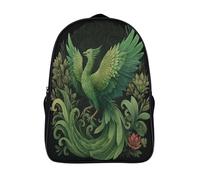 kaiyun The Green Phoenix Rises Childrens Premium School Travel Bag with Side Hidden Pockets, Bookbag for Boys Girls,Adjustment Buckle Rucksack 16 inch