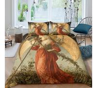 kaiyun The Harvest Goddess 3D Printed Comforter Cover Sets Ceres And Sickle Duvet Cover 3 Piece Microfibre Bedding Quilt Covers with Pillowcase And Zipper Double(200x200cm)
