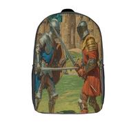 kaiyun The Knights Drew Their Swords And Stood Facing Each Other Childrens Premium Backpack School Rucksack Travel Bag Boys Girls with Side Mesh Pocket And Zipped Pocket 17inch