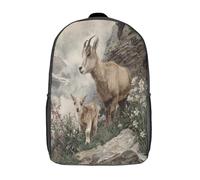 kaiyun The Little Goat And Its Mother Stood on A Rocky Cliff Backpack Rucksack Lightweight with School Bag for Boys And Girls Kids Bags Christmas,Back to School Gift,17inch