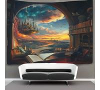 kaiyun The Magic of Reading,Where Knowledge Reaches Tapestry Wall Hanging for Bedroom Home Decor HD Printing Living Room, Dorm 180cmx230cm