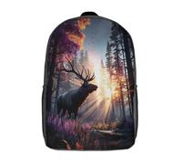 kaiyun The Magical Elk Shines in The Light Backpack,Children's Causal Travel Bags for Teenage Boys Girls Lightweight Bookbag College Men Work Daypack 17inch