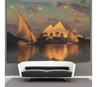 kaiyun The Nile River, Ancient Egyptian Pyramids Tapestry Tapestries 3D Wall Hanging Home Decorations for Room 100cmx150cm