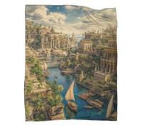 kaiyun The Nile River, Egypt's Green Lungs Pattern Soft Throw Blanket 3D Printing Suitable for Living Room Bedroom Sofa Sofa Warm And Comfortable 40x50inch(100x130cm)