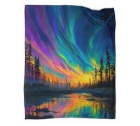 kaiyun The Northern Lights Dance over An Enchanting Forest Blanket, Perfect Sofa Bed Cover 80x90inch(200x230cm),soft And Comfortable to The Touch,suitable for Keeping The Whole Family Warm