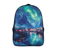 kaiyun The Northern Lights, Shining Brightly at Night Childrens Premium Backpack School Rucksack Travel Bag Boys Girls with Side Mesh Pocket And Zipped Pocket 16 inch