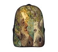 kaiyun The Old Oak Tree, A Kind Face Emerges from The Tree Kids Children's School Backpack Bookbags Casual Travel Rucksack Boys Girls Large Capacity Daypack 16 inch