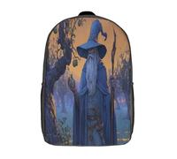 kaiyun The Old Wizard Stood in The Orchard at Dusk Backpacks 3D Printed Daypack for Boys Girls And Middle School Students 17inch Large Capacity Bookbags