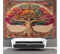 kaiyun The Tree of Life Is Bright And Vibrant in Color Tapestry, Wall Hanging,Wall Art for Bedroom Aesthetic Home Decoration for Living Roombedroom 130cmx150cm