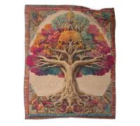 kaiyun The Tree of Life Is Bright And Vibrant in Color Throws And Patchwork Quilts,70x80inch(180x200cm),Soft Blanket with Pattern