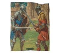 kaiyun The Two Knights Stood Facing Each Other with Their Swords Drawn Throws And Patchwork Quilts,80x90inch(200x230cm),Soft Blanket with Pattern