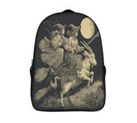 kaiyun The Witch Rides A Goat at Night Backpacks 3D Printed Daypack for Boys Girls And Middle School Students 16 inch Large Capacity Bookbags