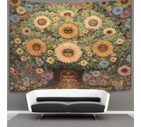 kaiyun There Is A Face in The Center of The Flower Tapestry The Great Oak Tapestries 3D Wall Hanging Home Decorations for Room 130cmx150cm