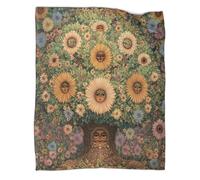 kaiyun There Is A Face in The Center of The Flower Throws,Soft And Warm The Great Oak Printed Flannel for Bed And Sofa 50x60inch(127x152cm)