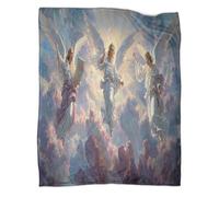 kaiyun Three Majestic Angels, Ancient Scroll Blanket, Perfect Sofa Bed Cover 60x80inch(150x200cm),soft And Comfortable to The Touch,suitable for Keeping The Whole Family Warm