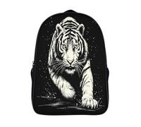 kaiyun Tiger Black Background Backpack,Children's Causal Travel Bags for Teenage Boys Girls Lightweight Bookbag College Men Work Daypack 16 inch