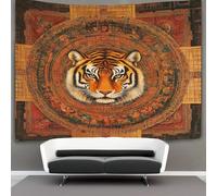 kaiyun Tiger Head Tapestry Wall Hanging Mandala Art for Bedroom Living Room Dorm Decor 100cmx150cm