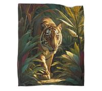 kaiyun Tigers Roam Freely in The Dense Jungle Pattern Soft Throw Blanket 3D Printing Suitable for Living Room Bedroom Sofa Sofa Warm And Comfortable 50x60inch(127x152cm)