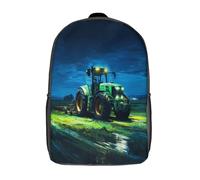 kaiyun Tractor at Night Backpack Rucksack Lightweight with Rural Farming Scene Style School Bag for Boys And Girls Kids Bags Christmas,Back to School Gift,17inch