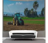 kaiyun Tractors Cultivate Grain in North Africa Decor Tapestry, Wall Art Tapestries Wall Hangings for Living Room Bedroom Dorm 100cmx150cm