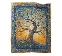 kaiyun Tree of Life Blanket - Versatile Warm Bedding Floral Art Style Soft And Comfortable Travel Bed Throws And Patchwork Quilts 50x60inch(127x152cm)