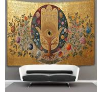 kaiyun Tree of Life, Eye of Wisdom,Tibetan Lettering Tapestry Bedroom Aesthetic - Indie Wall Room Decor Wall Hanging,Wall Art 130cmx150cm