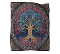 kaiyun Tree of Life Pattern Blanket Novel Design Dormitory Soft Comfortable Fluffy Bedding Four Seasons 50x60inch(127x152cm)