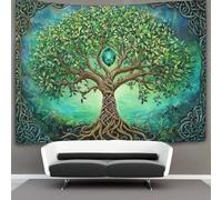 kaiyun Tree of Life Tapestry Wall Hanging,Viking Runes Wall Tapestry for Bedroom Decor Birthday Party Celebration Or Garden Backdrop 180cmx230cm