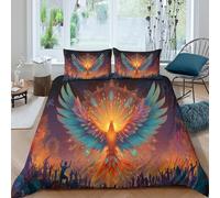 kaiyun Tribal Phoenix Rising from Flames, Mandala And Tribal Pattern Duvet Cover Set - Bedding Bed Set Printed Patterned with Pillowcases, Soft Microfiber Quilt Covers King（220x240cm）